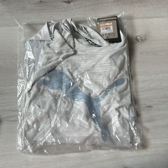 PUMA Training Favorite Heather large logo t-shirt in light gray size‎ S/P NWT - Picture 6 of 8